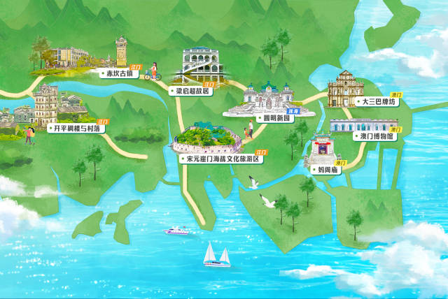 穿越黄茅海 赏玩路线图 穿越黄茅海 赏玩路线图