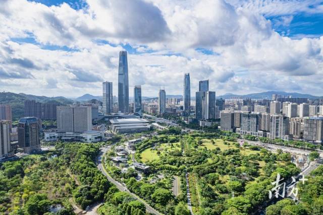 东莞市中心航拍。 东莞市中心航拍。