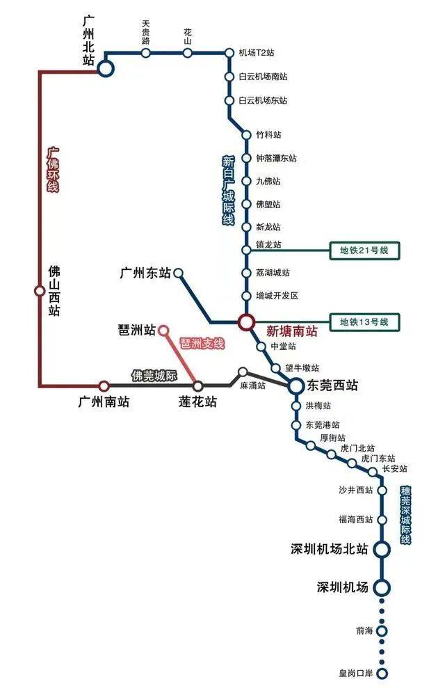 站名及线路走向(以最终公布为准)。图源:广州日报 站名及线路走向(以最终公布为准)。图源:广州日报